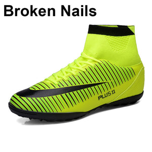 Bjakin New Adults Men's Outdoor Soccer Cleats Shoes High Top TF/FG Football Boots Training Sports Sneakers Shoes Plus Size 35-46