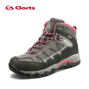 Clorts Women Hiking Boots Waterproof Trekking Shoes Suede Outdoor Shoes Woman Mountain Shoes HKM-823B/E/F