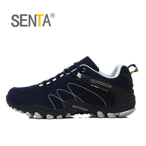 SENTA Spring Hiking Shoes Men Women Waterproof shoes Wear-resisting Climbing Mountain Shoes Leather Sport Sneakers Trekking Boot