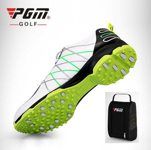 PGM Men's Anti-skid Shoe spike 3D breathable groove Patent Golf Shoes Men Ultralight Waterproof Golf Sneakers With shoes bags