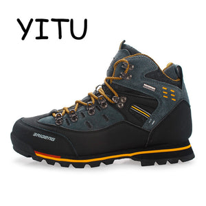 YITU Breathable Outdoor Hiking Shoes Camping Mountain Climbing Hiking Boots Men Waterproof Sport Fishing Boots Trekking Sneakers