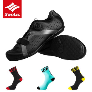 SANTIC Cycling Bike Bicycle Shoes Sneaker Breathable Outdoor Sport Professional Road Bicycle Shoes Non-Slip No-Lock Equipment