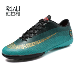 POLALI Men  Soccer Shoes Chuteira Futebol Turf Sports Football Shoes For Men Comfortable Indoor Waterproof Football Boot Sneaker